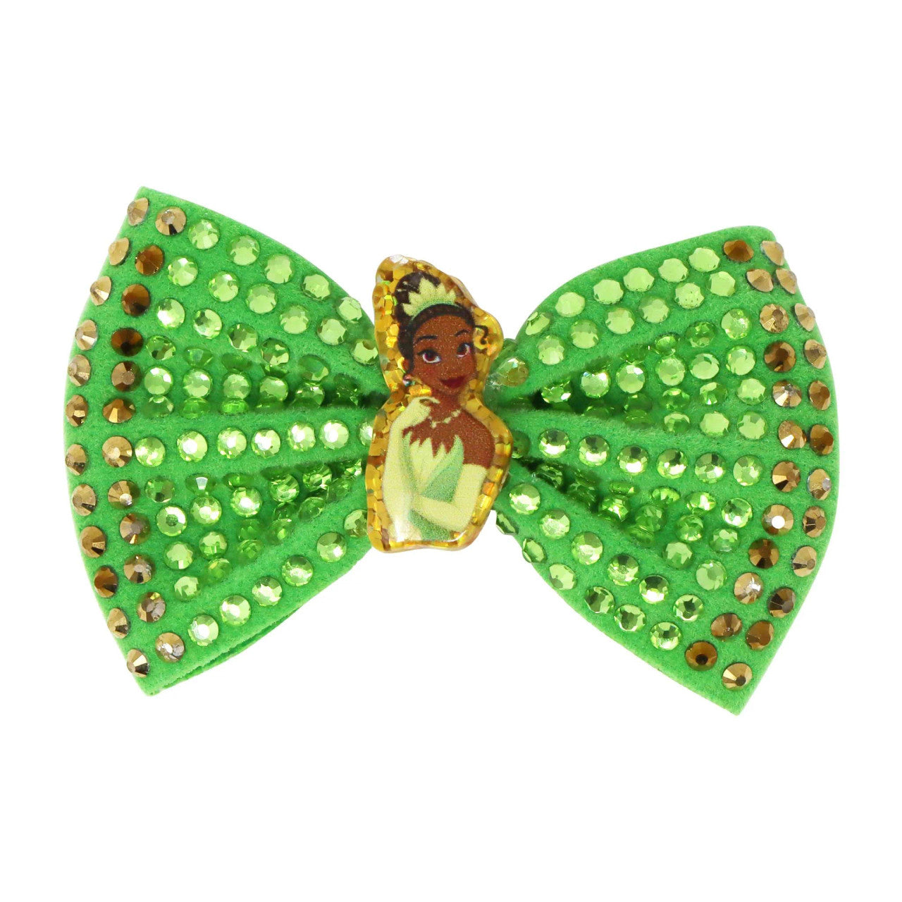 PINK POPPY - DISNEY PRINCESS TIANA SPARKLING GREEN RHINESTONE HAIR BOW