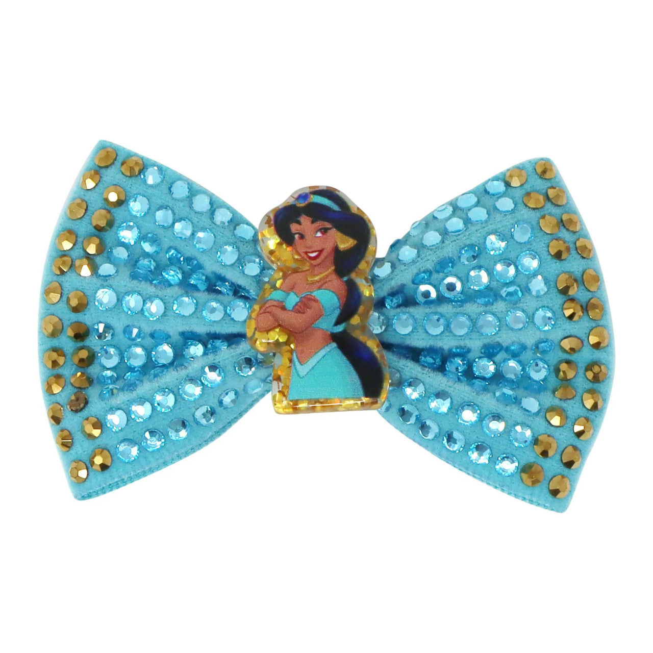 PINK POPPY - DISNEY PRINCESS JASMINE MINT SPARKLING RHINESTONE HAIR BOW