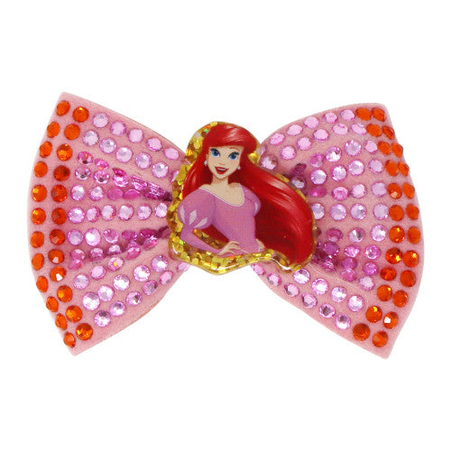 PINK POPPY - DISNEY PRINCESS ARIEL PINK SPARKLING RHINESTONE HAIR BOW - Toyworld Frankston