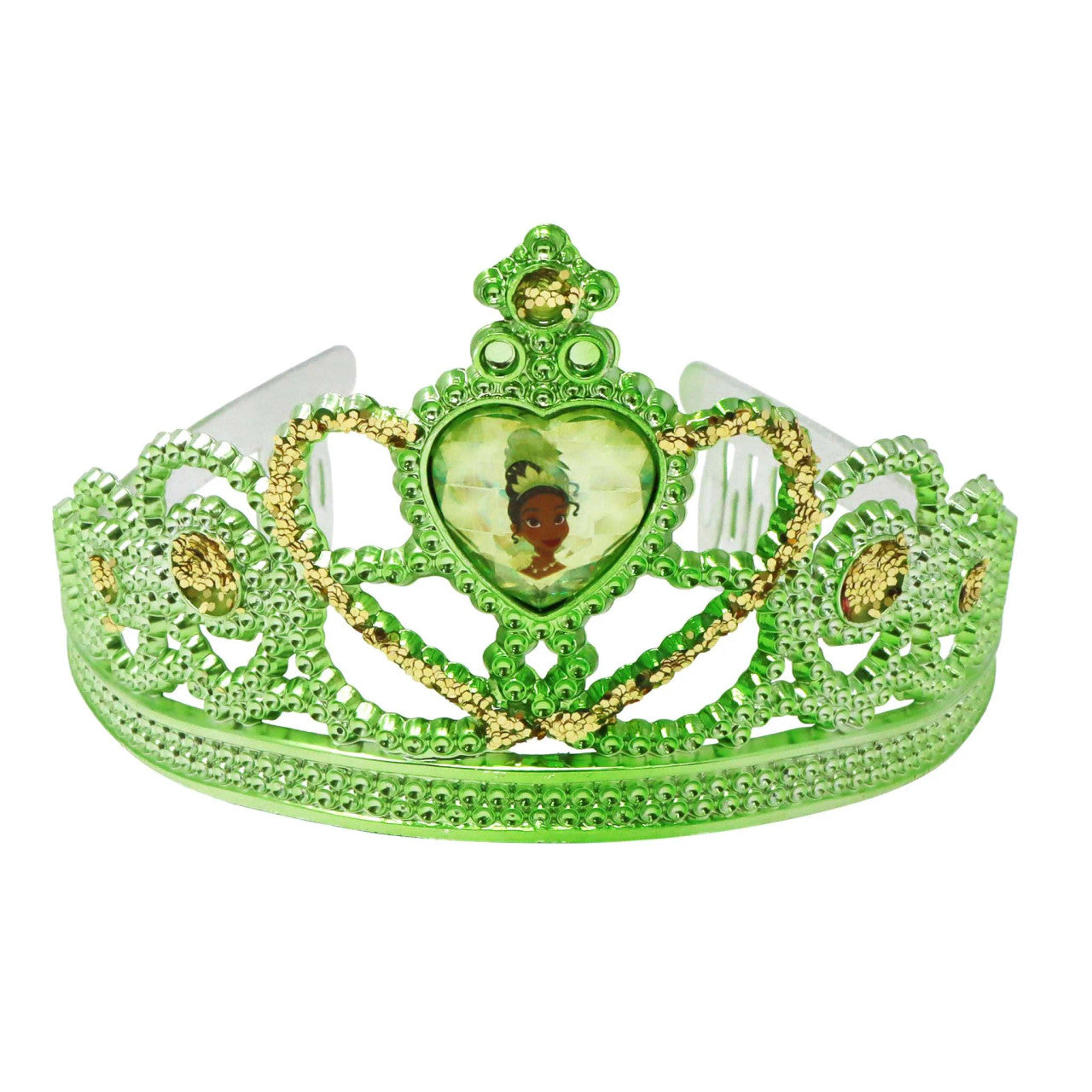 PINK POPPY - DISNEY PRINCESS TIANA HEART GEMSTONE & GLITTER CROWN