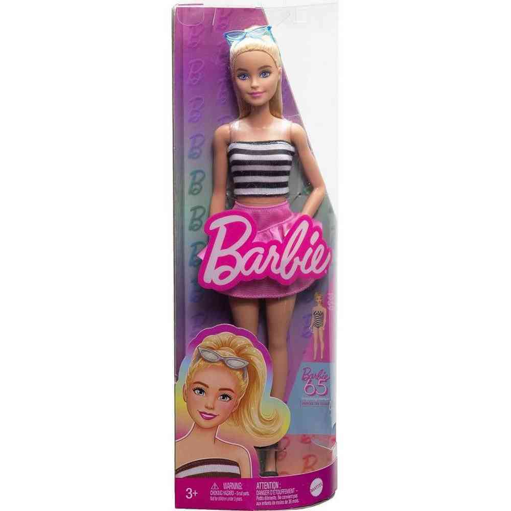 BARBIE FASHIONISTA DOLL 65TH ANNIVERSARY 213 STRIPE TOP - Toyworld Frankston