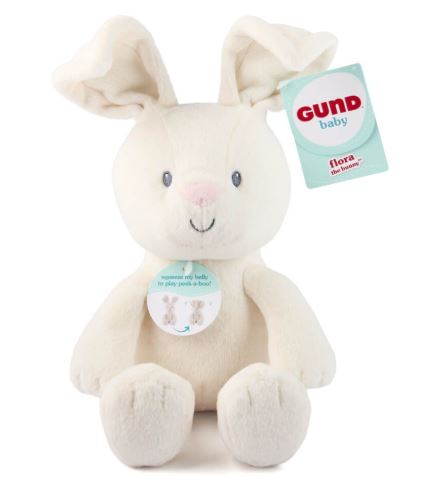 GUND FLORA BUNNY HANDHELD PEEK-A-BOO PLUSH - Toyworld Frankston