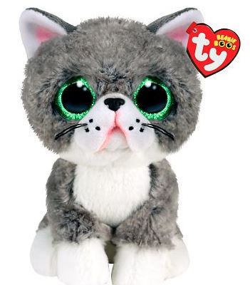 TY BEANIE BOOS - GREY CAT REG - GREY/WHITE - Toyworld Frankston