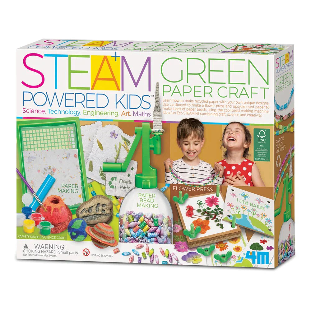 4M STEAM POWERED KIDS GREEN PAPER CRAFT - Toyworld Frankston