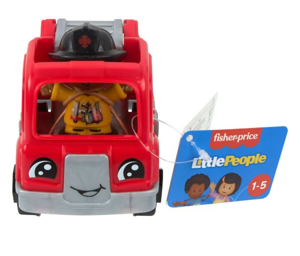 FISHER PRICE - LITTLE PEOPLE SMALL VEHICLE - RED FIRE ENGINE - Toyworld Frankston