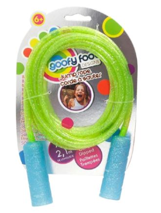 GOOFY FOOT GLITTER JUMP ROPE ASSORTED - Toyworld Frankston