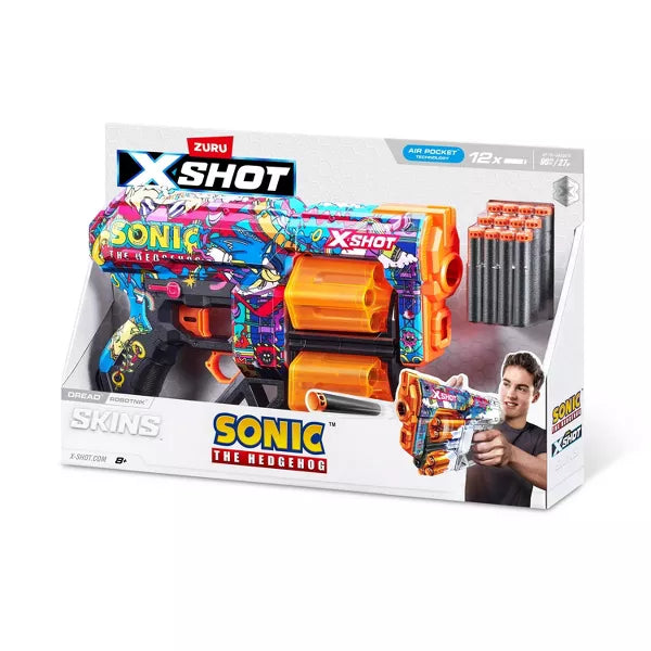 ZURU XSHOT SONIC THE HEDGEHOG  SKINS DREAD HYPER SPIKE BLASTER - Toyworld Frankston