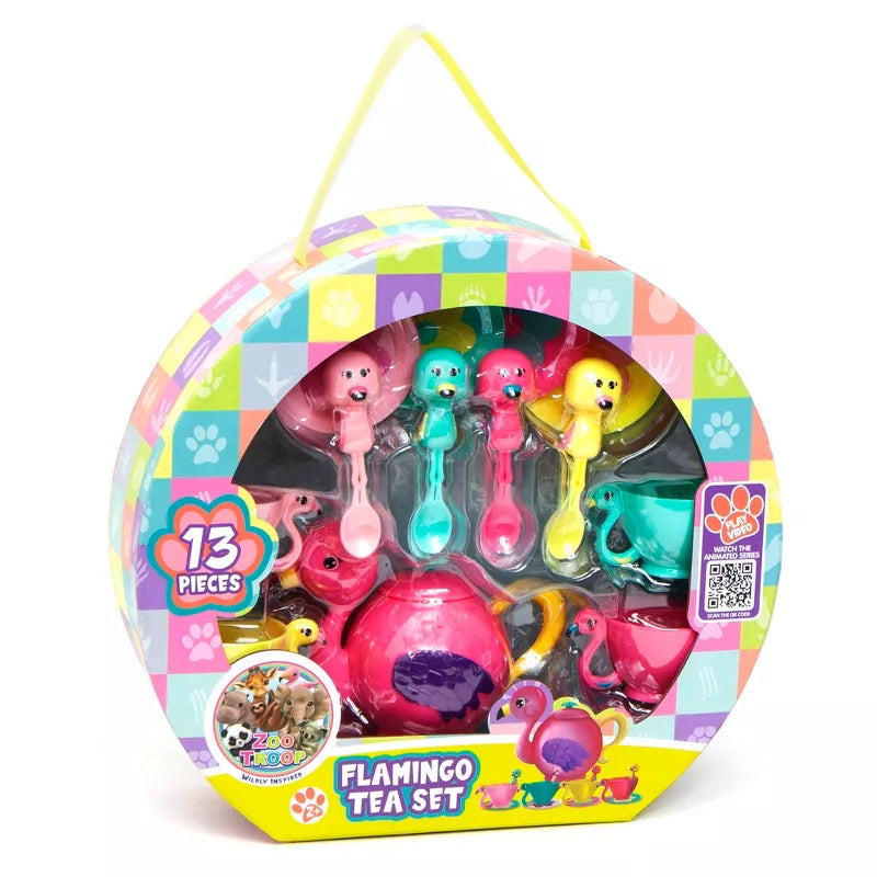 ZOO TROOP FLAMINGO TEA SET 13 PC