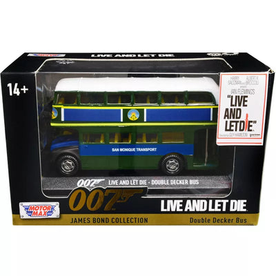 MOTORMAX 5 INCH DIECAST MODEL - JAMES BOND 'LIVE AND LET DIE' (1973) - DOUBLE DECKER BUS