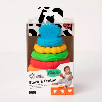 BABY EINSTEIN STACK & TEETHE TEXTURED TEETHING TOY - Toyworld Frankston