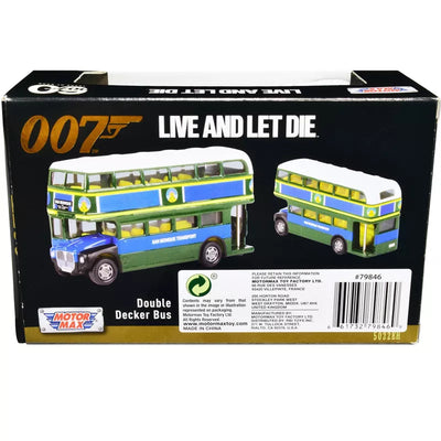 MOTORMAX 5 INCH DIECAST MODEL - JAMES BOND 'LIVE AND LET DIE' (1973) - DOUBLE DECKER BUS