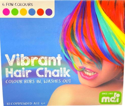 VIBRANT HAIR CHALK 6 COLOURS - Toyworld Frankston