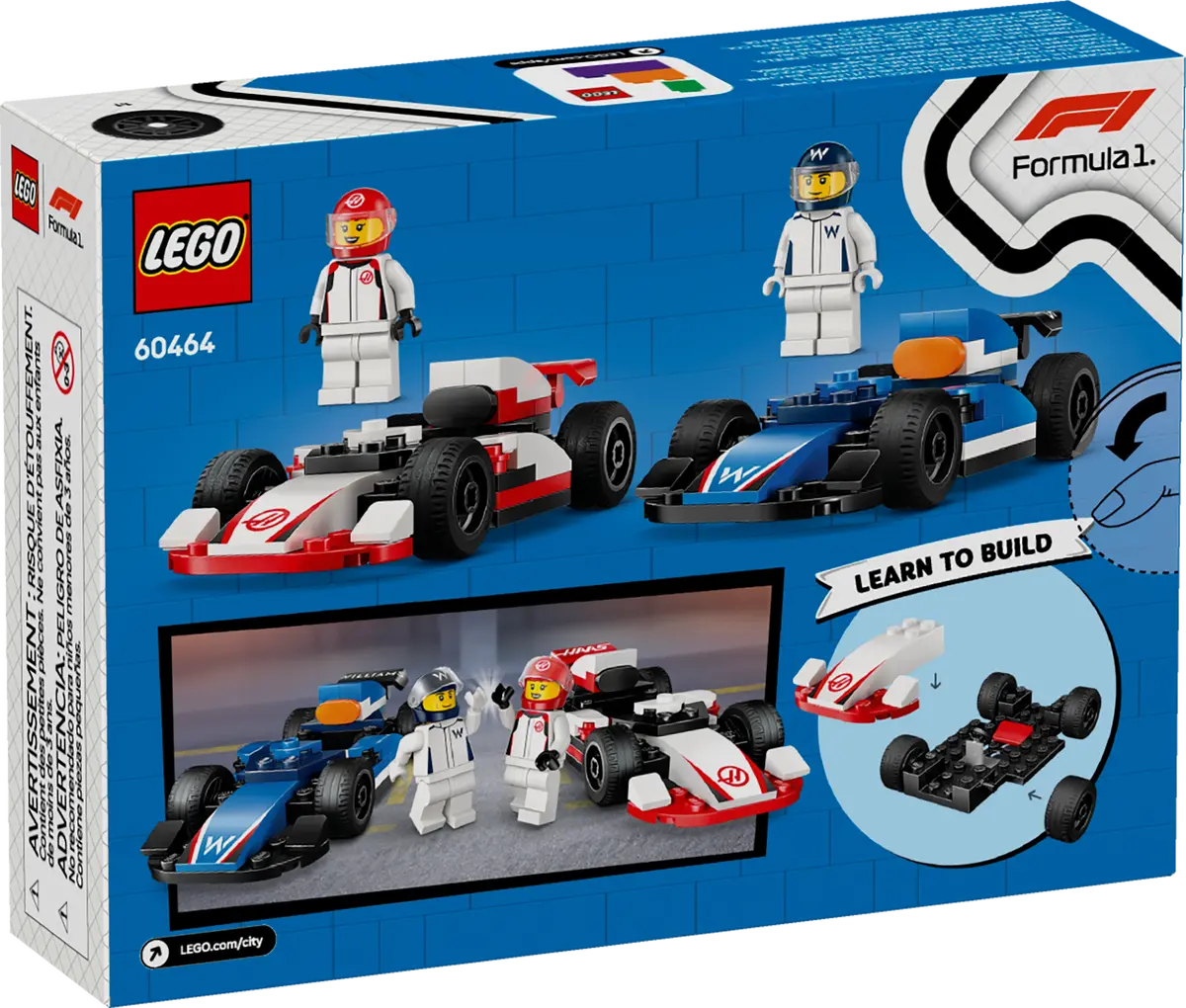 LEGO CITY 60464 F1 WILLIAMS RACING AND HAASF1 RACE CAR