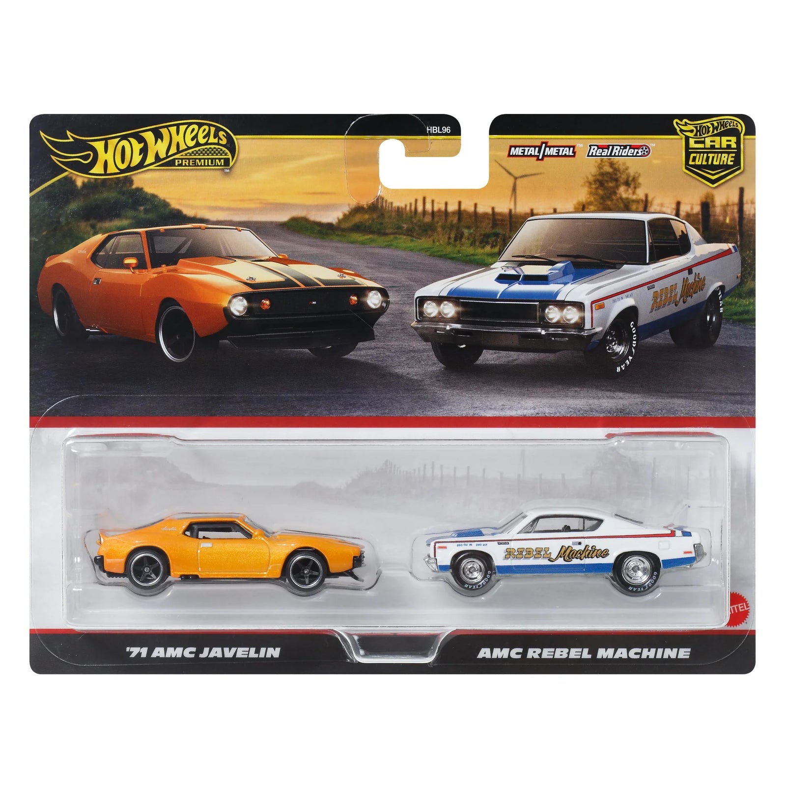 HOT WHEELS PREMIUM 2 PACK - 71 AMC JAVELIN / AMC REBEL MACHINE