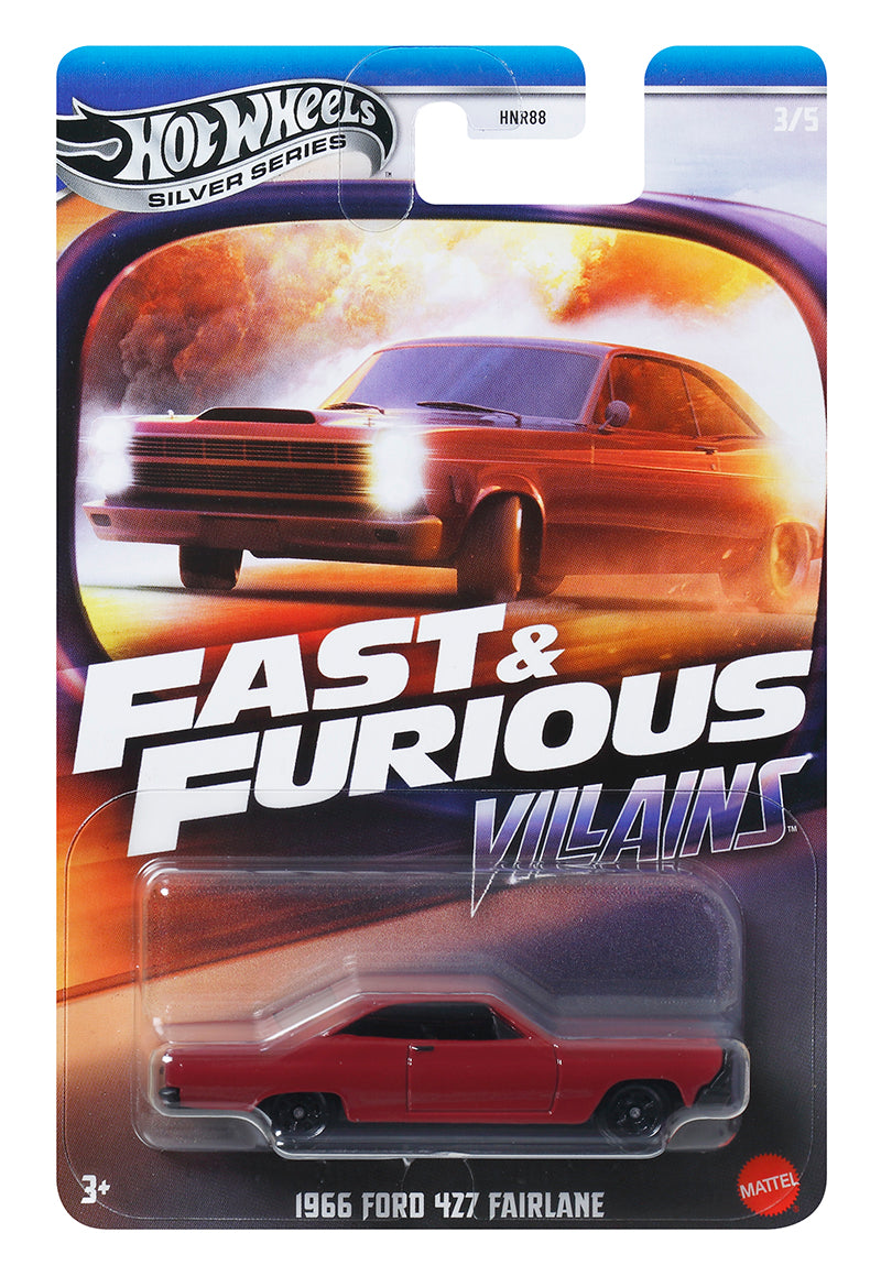 HOT WHEELS FAST & FURIOUS VILLAINS - 1966 FORD 427 FAIRLANE - Toyworld Frankston