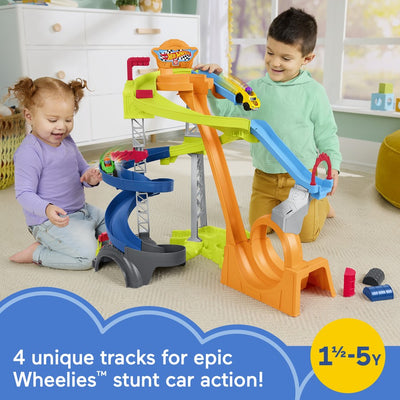 FISHER AND PRICE LITTLE PEOPLE HOT WHEELS SPIRAL STUNT SPEEDWAY