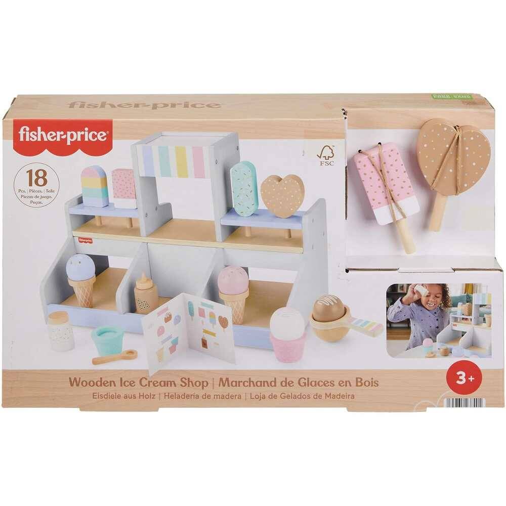 FIHSER-PRICE WOODEN ICE CREAM SHOP 18 PIECE SET