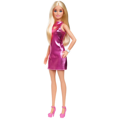 BARBIE FASHION DOLL - #230 BLONDE WITH PINK MINI DRESS