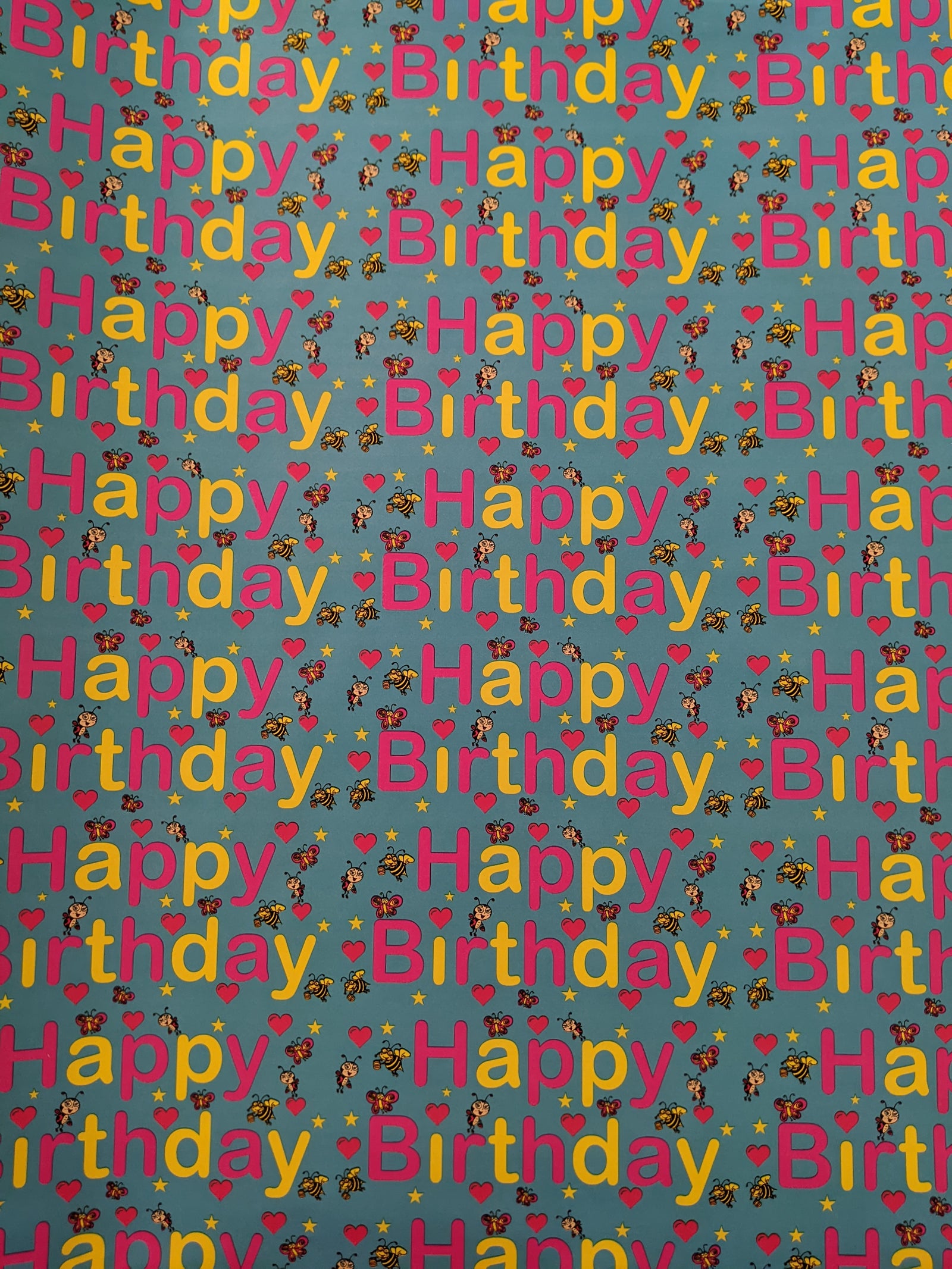 WRAPPING PAPER - HAPPY BIRTHDAY LIGHT BLUE