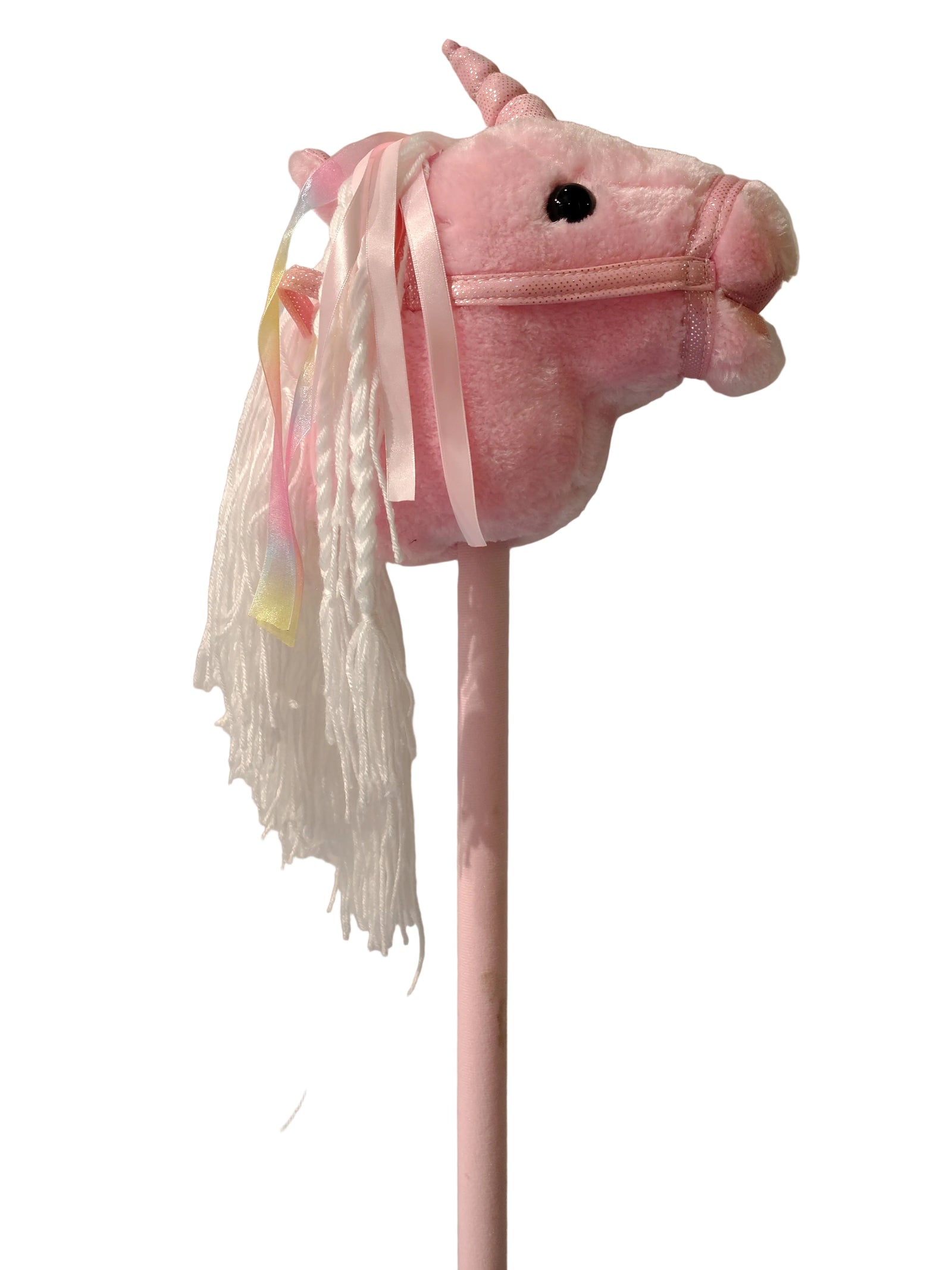 HOBBY HORSE - UNICORN HORSE STICK WITH SOUND PINK