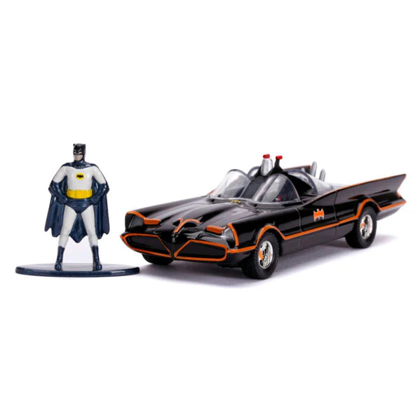 BATMAN CLASSIC TV SERIES (1966) - 1966 CLASSIC BATMOBILE WITH FIGURE 1/32 SCALE HOLLYWOOD RIDES DIE-CAST VEHICLE REPLICA