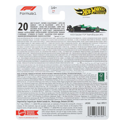 HOT WHEELS PREMIUM FORMULA 1 2025 - KICK SAUBER F1 TEAM #5