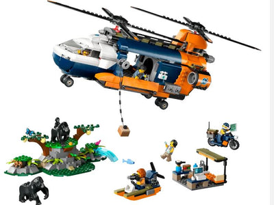 LEGO 60437 JUNGLE EXPLORER HELICOPTER AT BASE CAMP