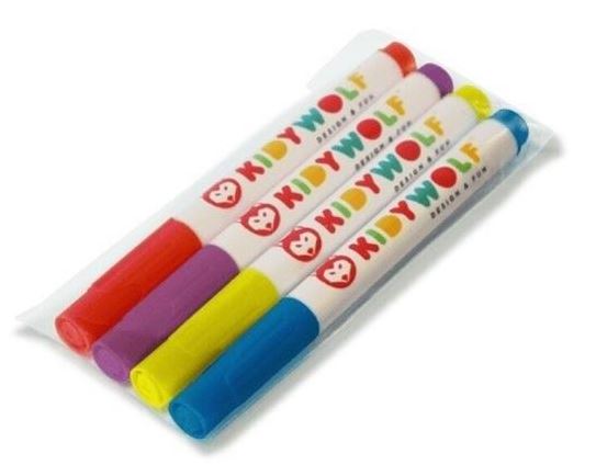 KIDYWOLF -  COLOURED MARKERS FOR KIDYDRAW PRO - PURPLE,RED,YELLOW,BLUE