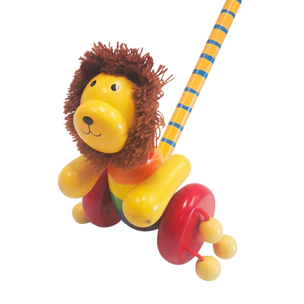 KAPER KIDZ PUSH ALONG WOODEN LION
