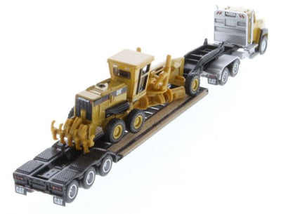 CAT 1:87 SEMI TRACTOR WITH LOWBOY TRAILER AND CAT 163H MOTOR GRADER - Toyworld Frankston
