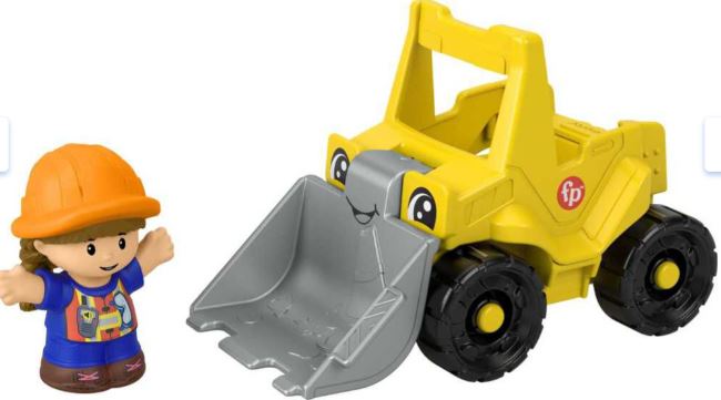 FISHER PRICE - LITTLE PEOPLE SMALL VEHICLE - YELLOW  FRONT LOADER - Toyworld Frankston