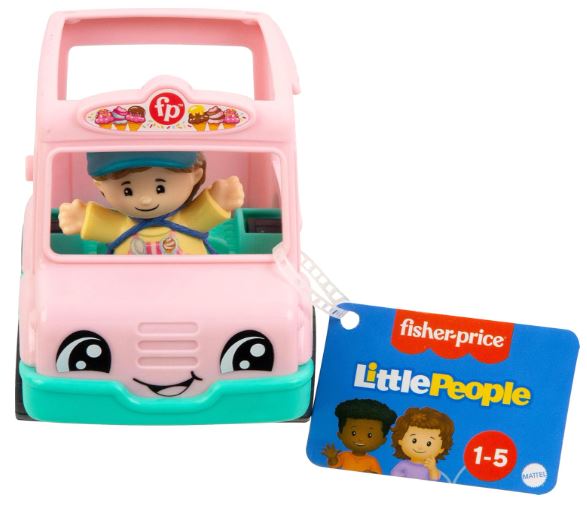 FISHER PRICE - LITTLE PEOPLE SMALL VEHICLE - PINK ICE CREAM VAN