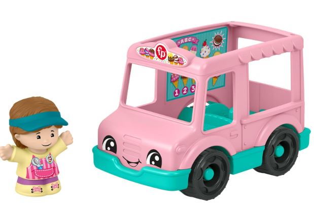 FISHER PRICE - LITTLE PEOPLE SMALL VEHICLE - PINK ICE CREAM VAN - Toyworld Frankston