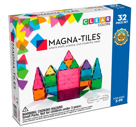 MAGNA-TILES CLASSIC CLEAR COLOUR 32 PIECE SET