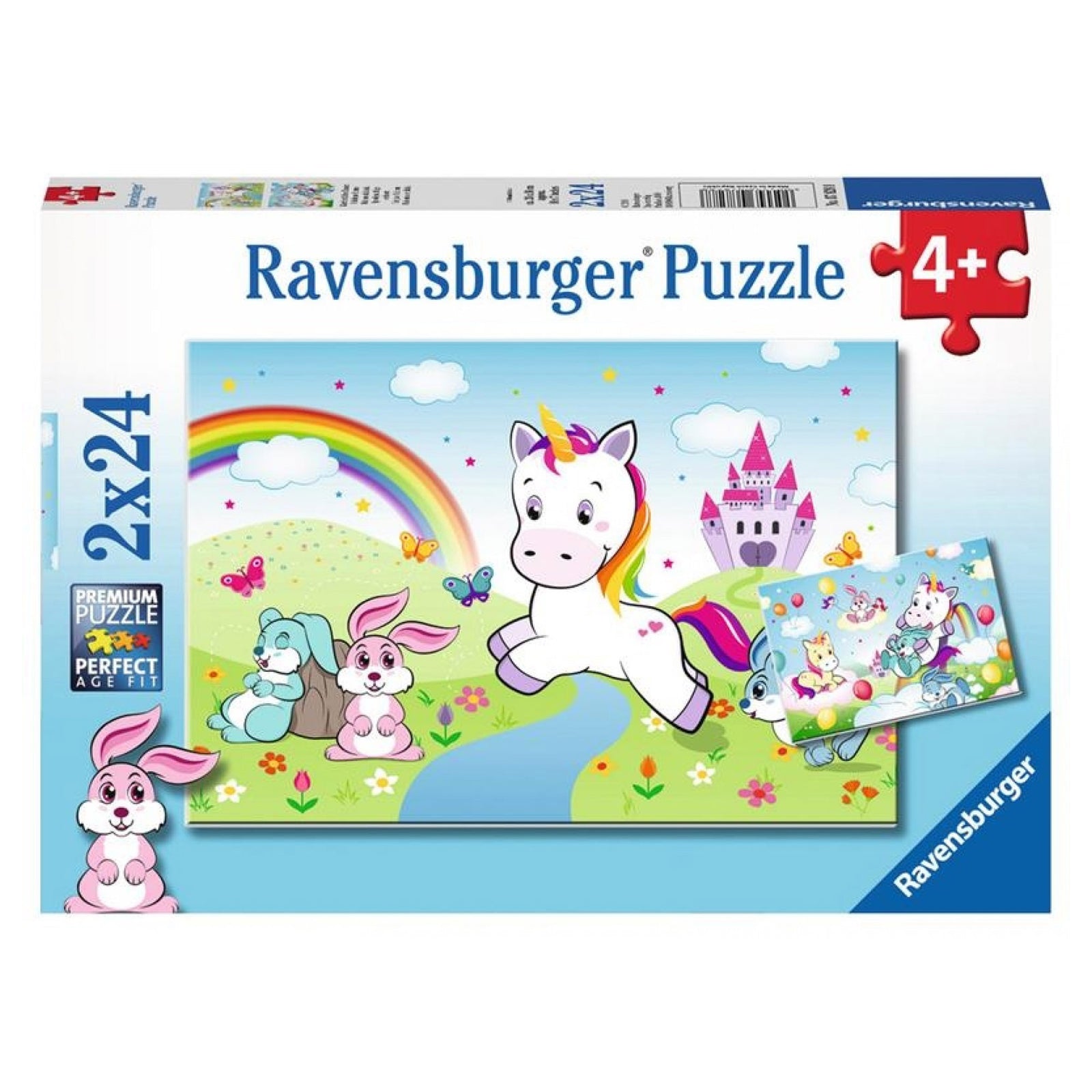 RAVENSBURGER 2 X 24 FAIRYTALE UNICORN UNICORN PUZZLE - Toyworld Frankston