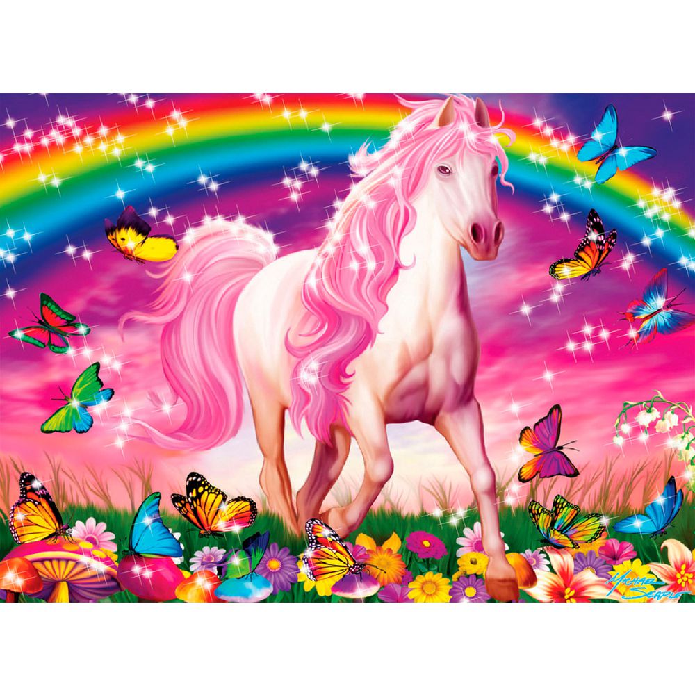 RAVENSBURGER - HORSE DREAM GLITTER PUZZLE 100 PIECE PUZZLE - Toyworld Frankston