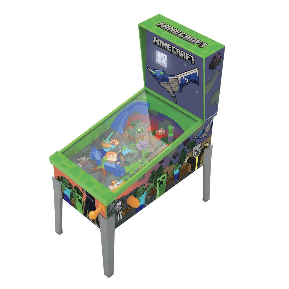 Minecraft-themed table with colorful design on a white background