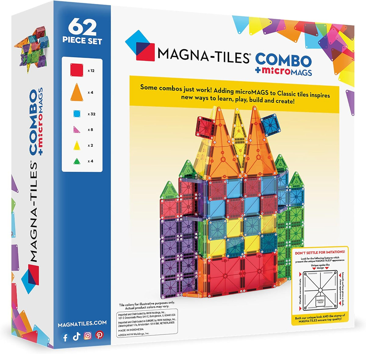 MAGNA-TILES COMBO 62PC MICROMAGS