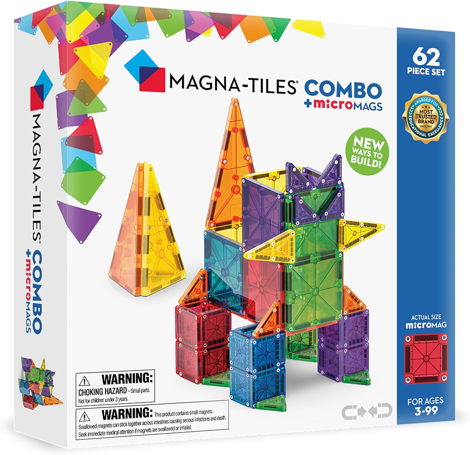 MAGNA-TILES COMBO 62PC MICROMAGS - Toyworld Frankston