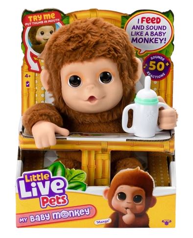 LITTLE LIVE PETS - MY LITTLE MONKEY INTERACTIVE TOY - Toyworld Frankston