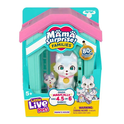 Mama Surprise Families toy packaging with a cat figure and house.