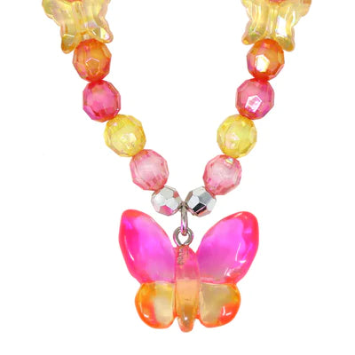 PINK POPPY RAINBOW BUTTERFLY NECKLACE - Toyworld Frankston