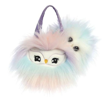 FANCY PALS OWL IN FLUFFY PINK MULTI BAG - Toyworld Frankston