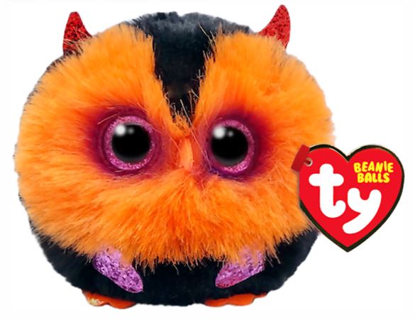 TY BEANIE BALLS - HALLOWEEN - 'WHODINI' BLACK &ORANGE OWL - Toyworld Frankston