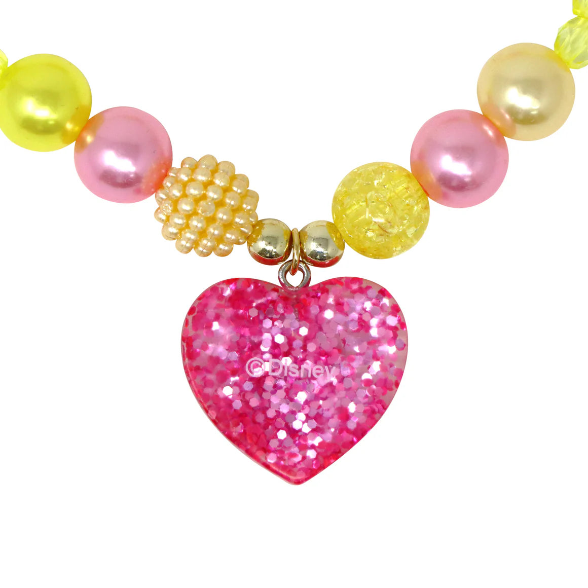 PINK POPPY - DISNEY PRINCESS BELLE PENDANT STRETCH BEADED NECKLACE AND BRACELET