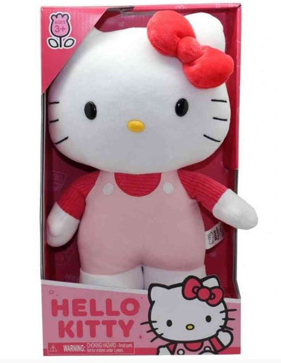 SANRIO - HELLO KITTY MEDIUM 30CM PLUSH - PINK OVERALLS - Toyworld Frankston