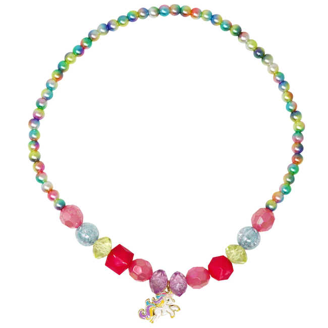 PINK POPPY - UNICORN RAINBOW PEARL NECKLACE - Toyworld Frankston