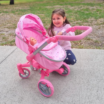 PLAYWORLD 2 IN 1 DELUXE DOLL PRAM - Toyworld Frankston