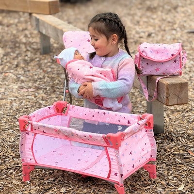 PLAYWORLD DOLL TRAVEL COT - Toyworld Frankston