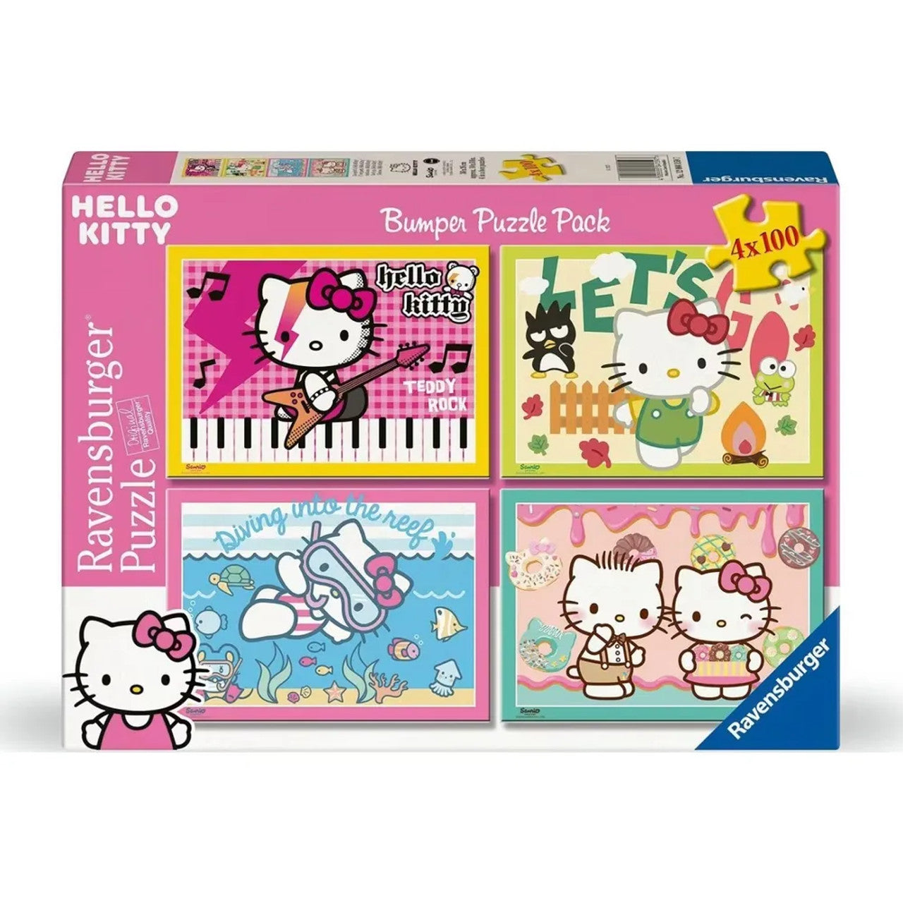 RAVENSBURGER HELLO KITTY BUMPER PUZZLE PACK 4X100 PIECE PUZZLES